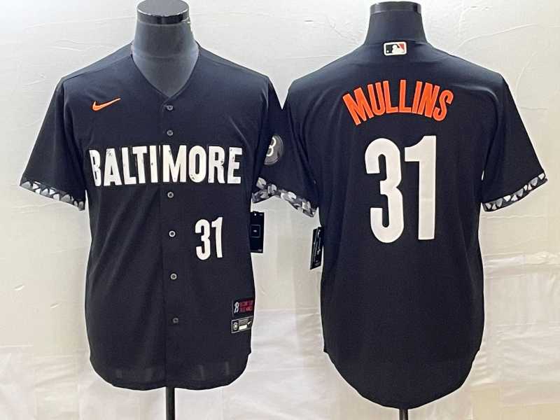 Mens Baltimore Orioles #31 Cedric Mullins Number Black 2023 City Connect Cool Base Stitched MLB Jerseys